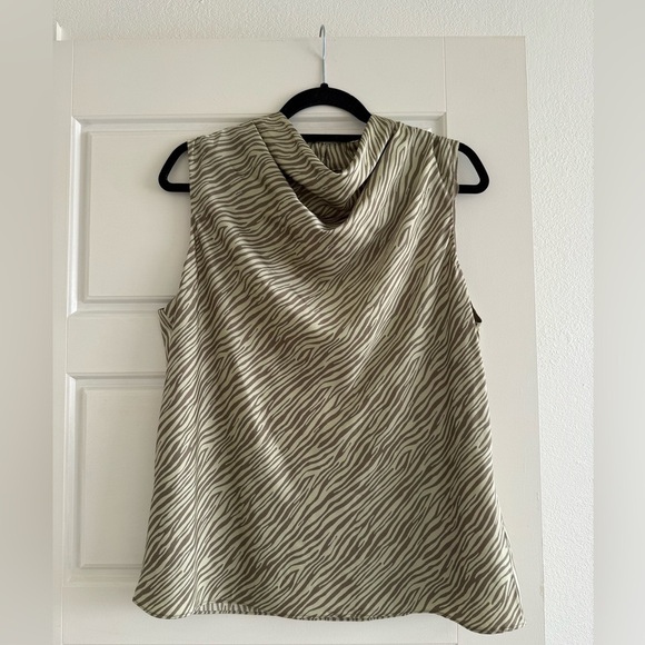 Joie Tops - Joie Sleeveless Cowl Neck Green Zebra Print Top Size Large